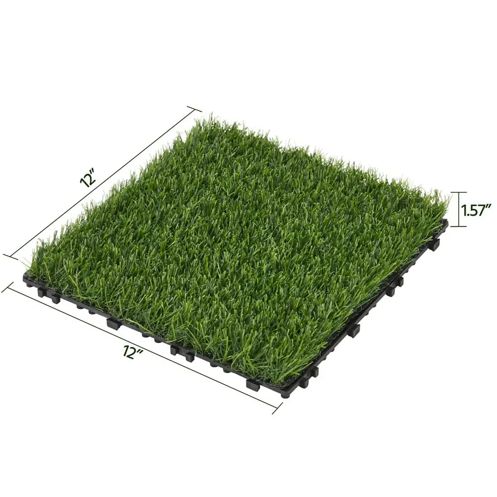 12"x12" Self-Draining Artificial Grass Tiles 6 Pack
