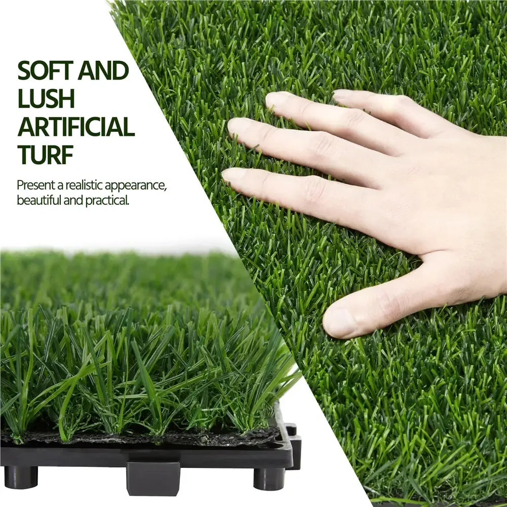 12"x12" Self-Draining Artificial Grass Tiles 6 Pack