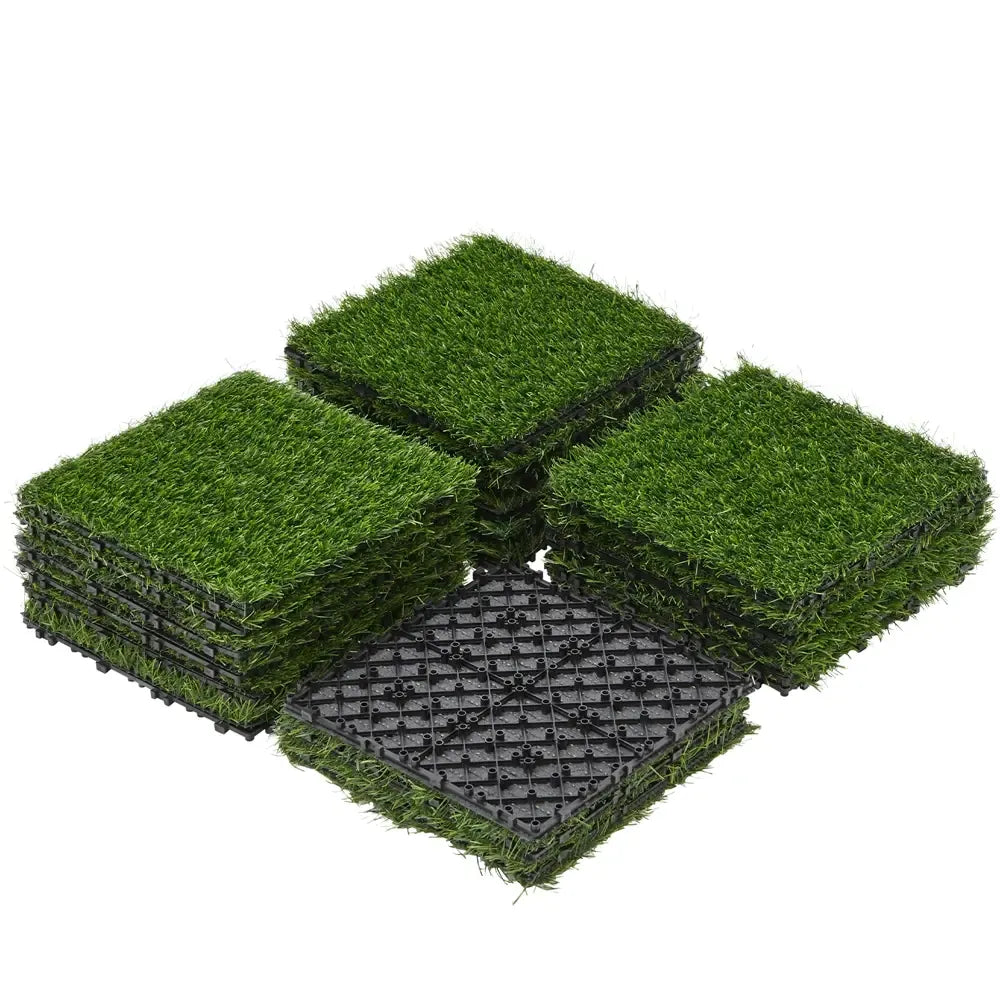 12"x12" Self-Draining Artificial Grass Tiles 6 Pack